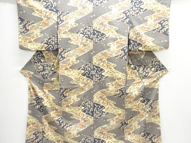 JAPANESE KIMONO / KOMON / FLORAL PLANTS